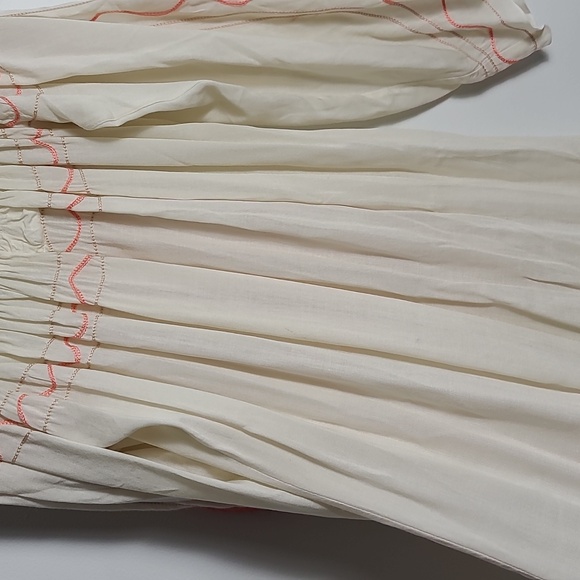 NORTH SHORE Cream Open Shoulder Cover Up with Orange Embroider Size S/M - Picture 13 of 16